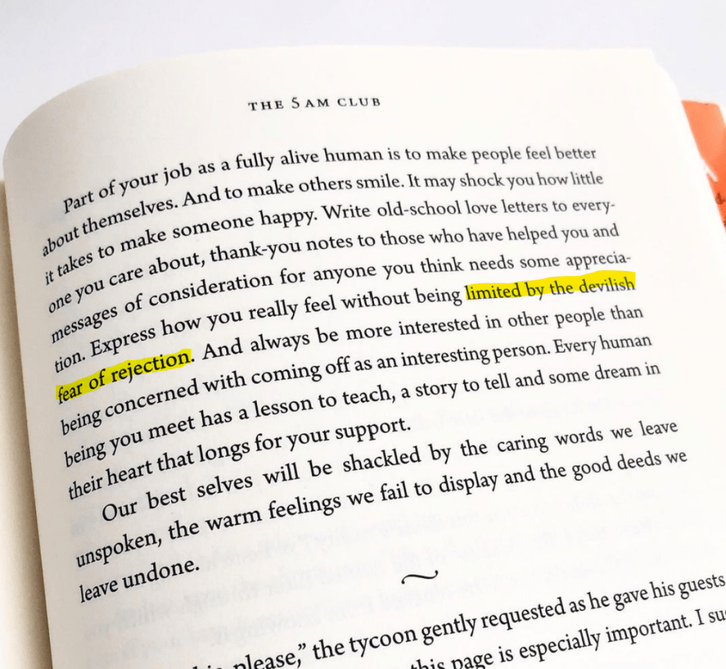 Page from Robin Sharma's book, The 5 AM Club.